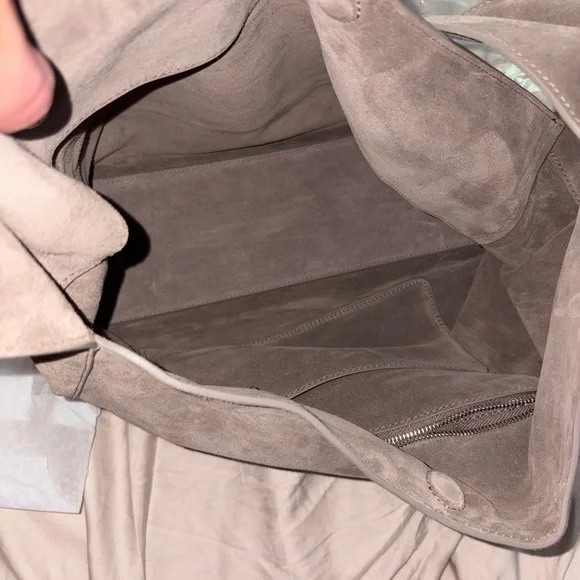 NWT Italian Suede Slouchy Shoulder Bag in Pebble color - Picture 7 of 10